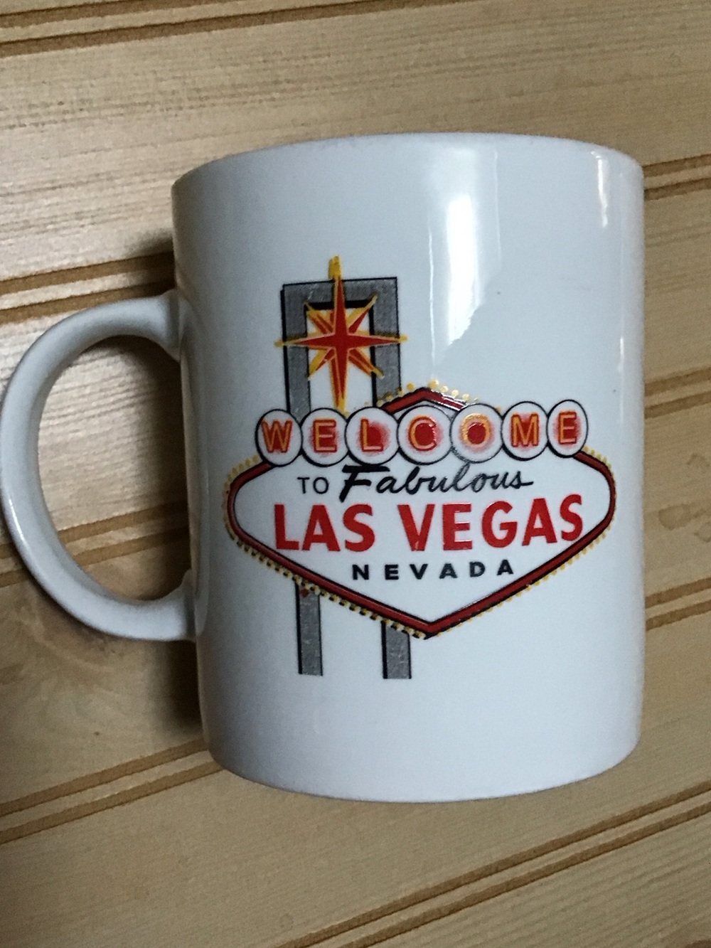 Vintage Souvenir Welcome To Fabulous Las Vegas Sign White Ceramic Mug
